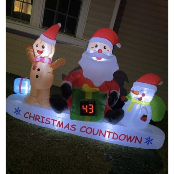 🆕8 FT Christmas Inflatable Countdown Clock Snowman Blow Up Outdoor Decorations - Picture 1 of 10